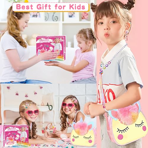 SUYUKI Unicorn Toys for Girls Ages 4-10 – 20 Piece Bag and Jewelry Set