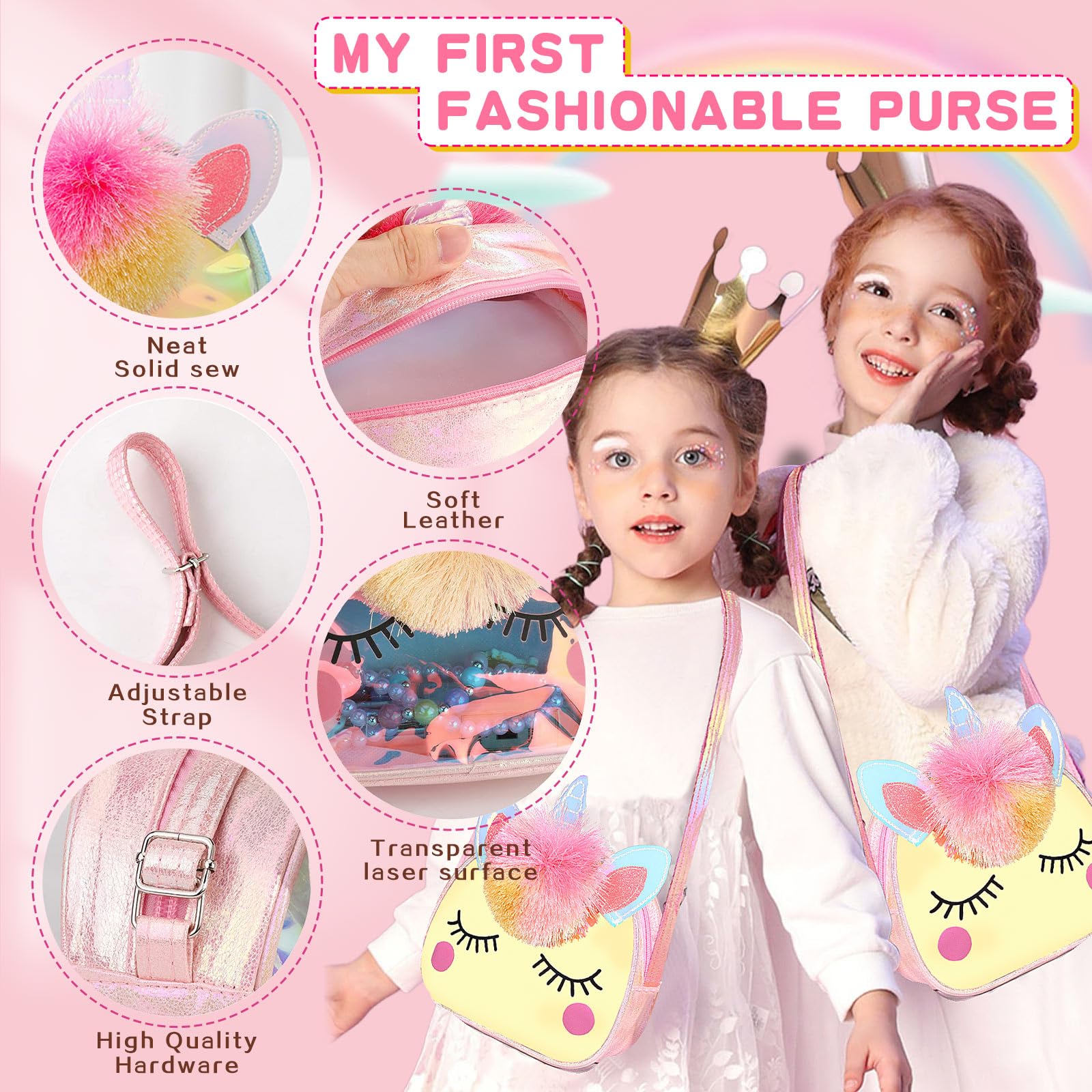 SUYUKI Unicorn Toys for Girls Ages 4-10 – 20 Piece Bag and Jewelry Set