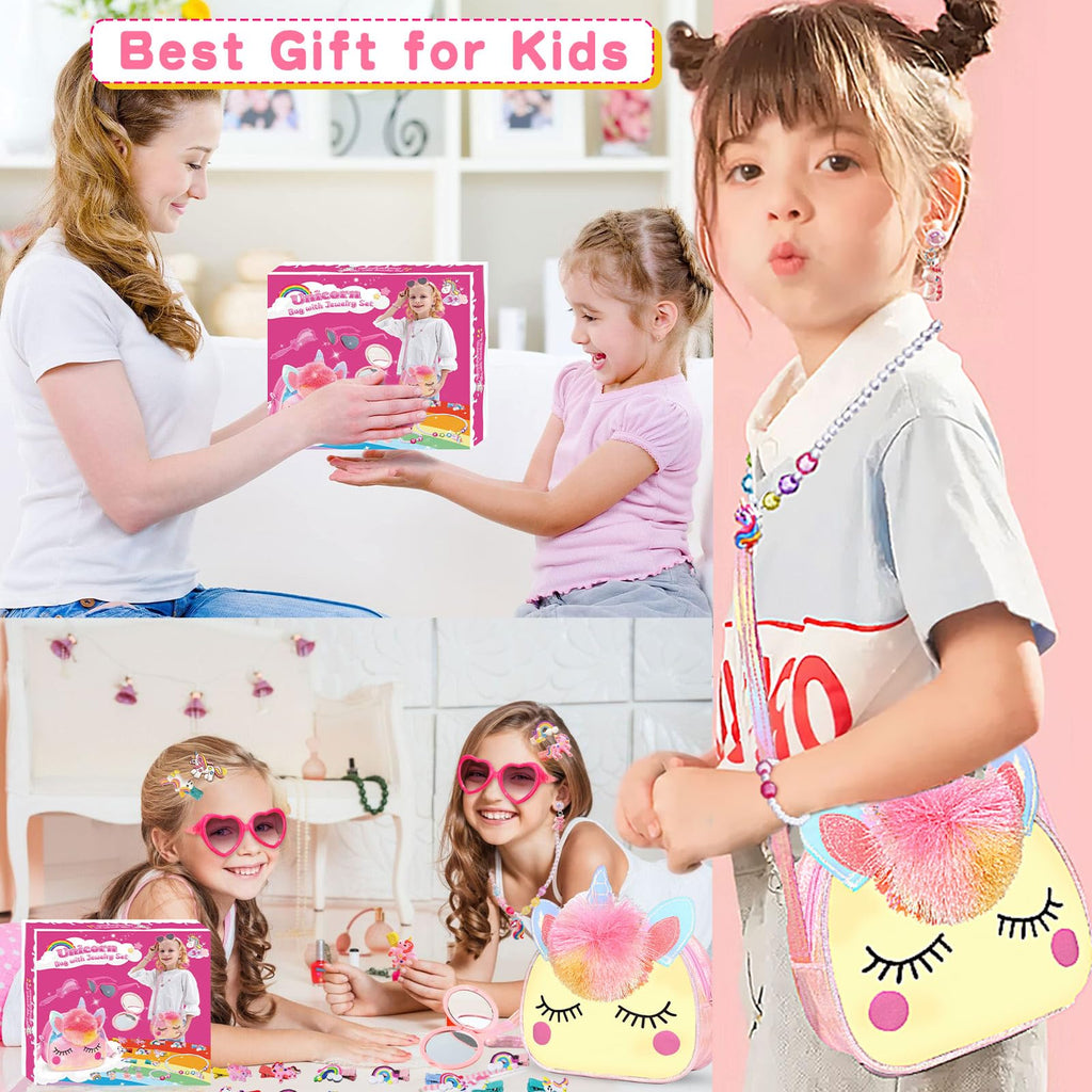 SUYUKI Unicorn Toys for Girls Ages 4-10 – 20 Piece Bag and Jewelry Set