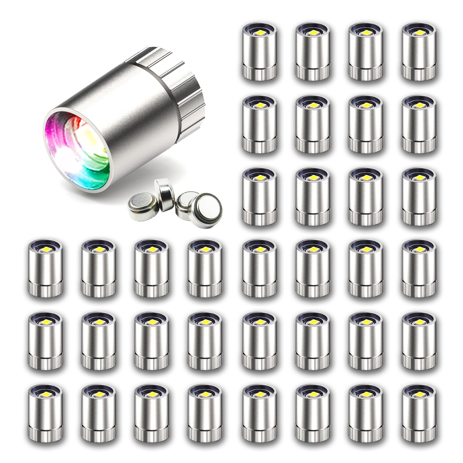 SUZEYAR 36-Pack Miniature LED Lights - Multi-Color Changing, Battery Operated, Non-Blinking for Dollhouse, Crafts, and Party Decor