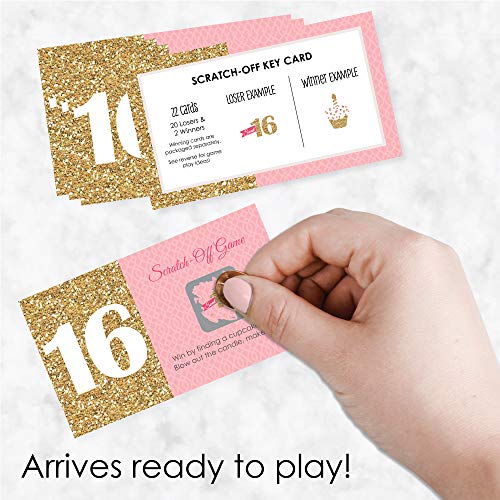 Sweet 16 Scratch-Off Cards – 22-Count Party Game by Big Dot of Happiness