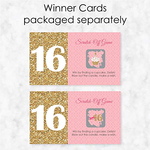 Sweet 16 Scratch-Off Cards – 22-Count Party Game by Big Dot of Happiness
