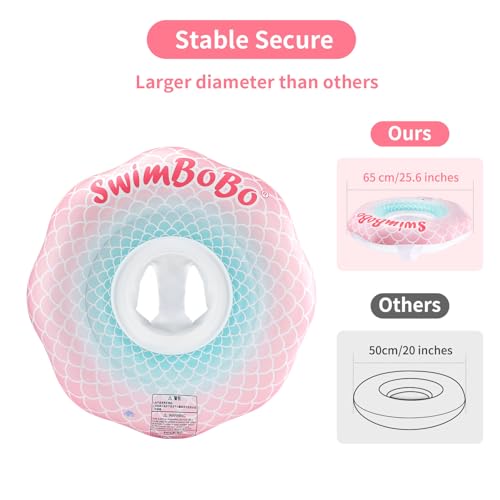 Swimbobo Inflatable Baby Swimming Float – Pink Mermaid for Ages 6–36 Months