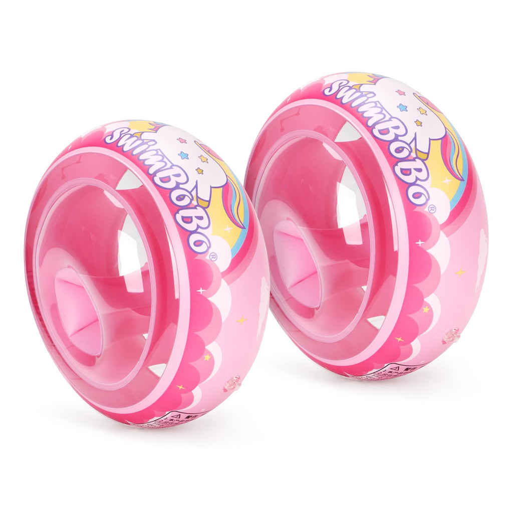 Swimbobo Soft Swimmies Toddler Floaties - Inflatable Arm Bands for Ages 3-6, Pink, Small