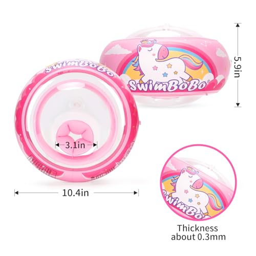 Swimbobo Soft Swimmies Toddler Floaties - Inflatable Arm Bands for Ages 3-6, Pink, Small