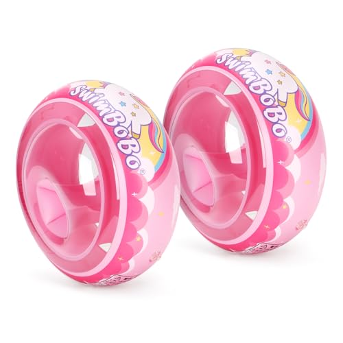Swimbobo Soft Swimmies Toddler Floaties - Inflatable Arm Bands for Ages 3-6, Pink, Small