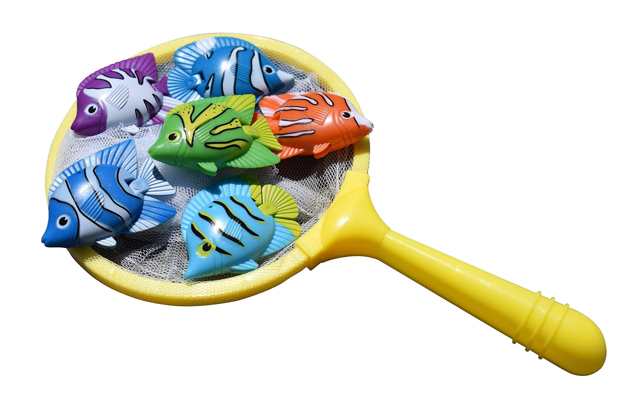 SWIMLINE Fish Catch Game Dive Toys 6-Pack - Weighted Underwater Fish with Net for Pool & Bath