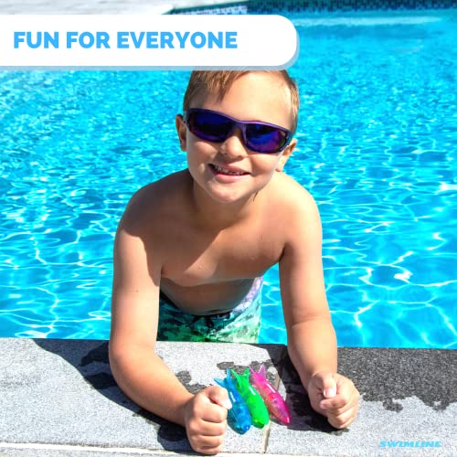 Swimline LED Dive Toys 3-Pack - Glowing Torpedo Light-Up Underwater Retrieval Game for Pool & Bath