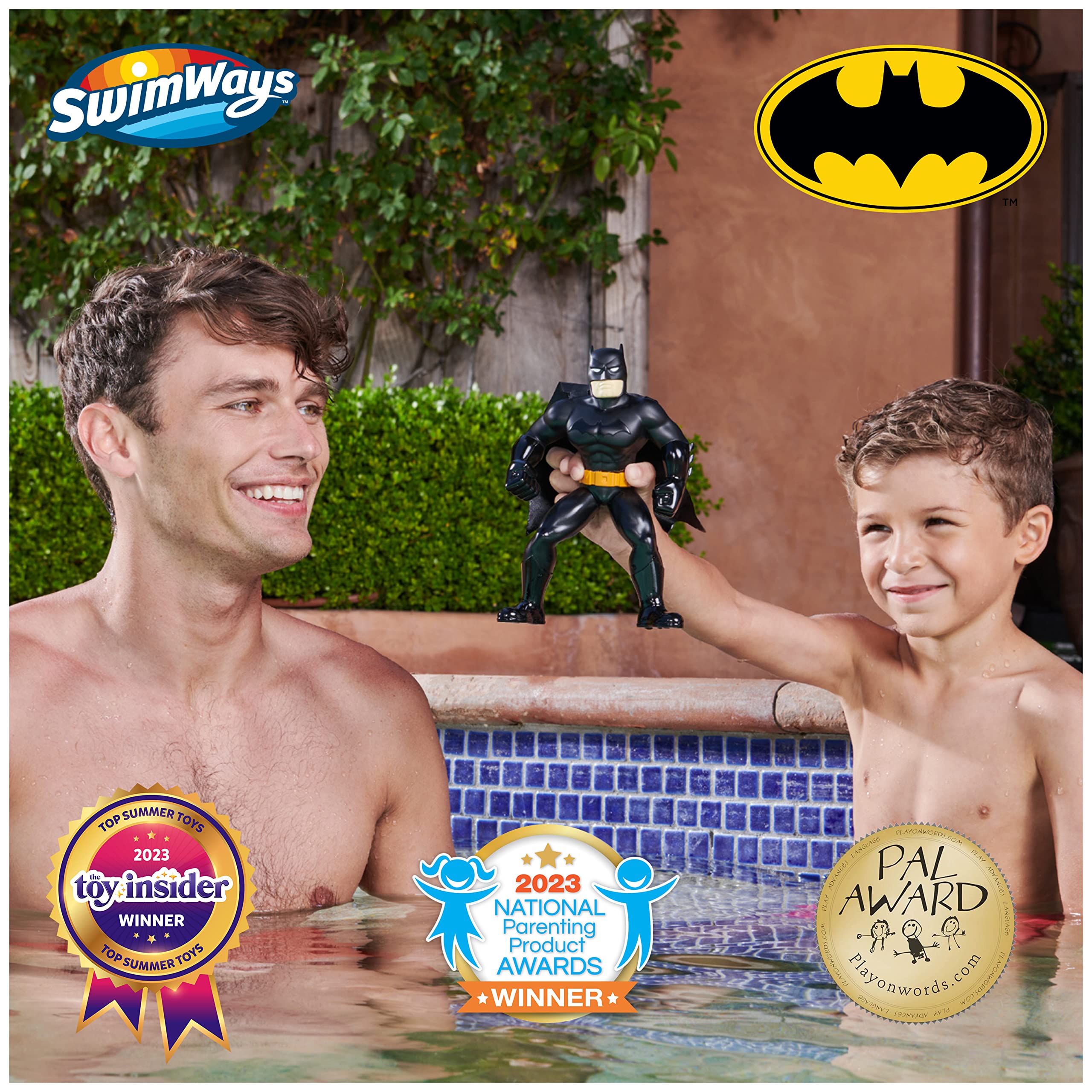 SwimWays DC Batman Floatin' Figure – Self-Righting Floating Pool Toy for Kids Ages 3+