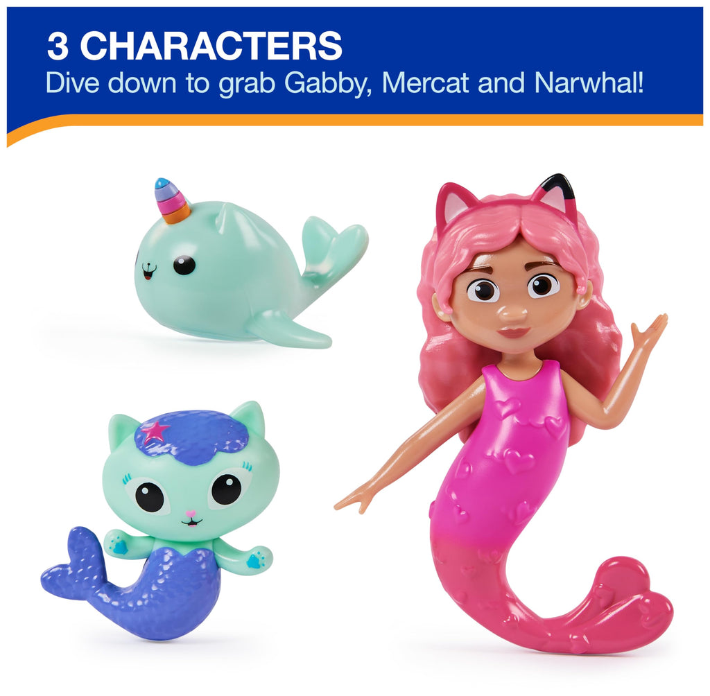 SwimWays Gabby's Dollhouse Dive Characters 3-Pack - Soft Flexible Pool Diving Toys for Kids Ages 5+