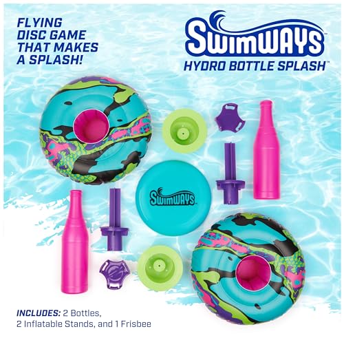 SwimWays Hydro Bottle Splash – A Throwing Disc Pool Game for Kids and Adults
