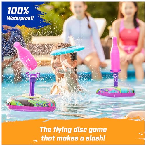 SwimWays Hydro Bottle Splash – A Throwing Disc Pool Game for Kids and Adults