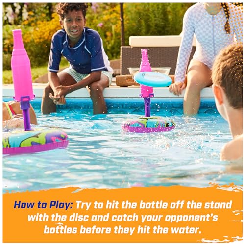 SwimWays Hydro Bottle Splash – A Throwing Disc Pool Game for Kids and Adults