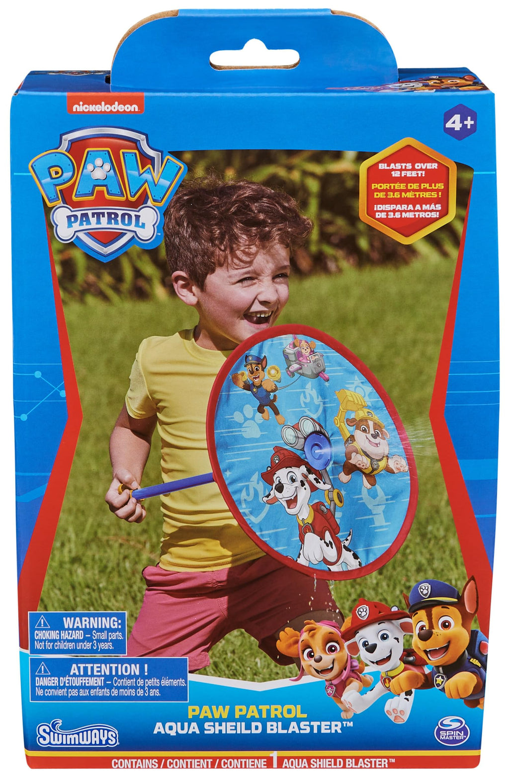 SwimWays Paw Patrol Aqua Shield Blaster – Water Gun with Shield, Shoots Up to 12 Feet, Pool Toy for Ages 4+