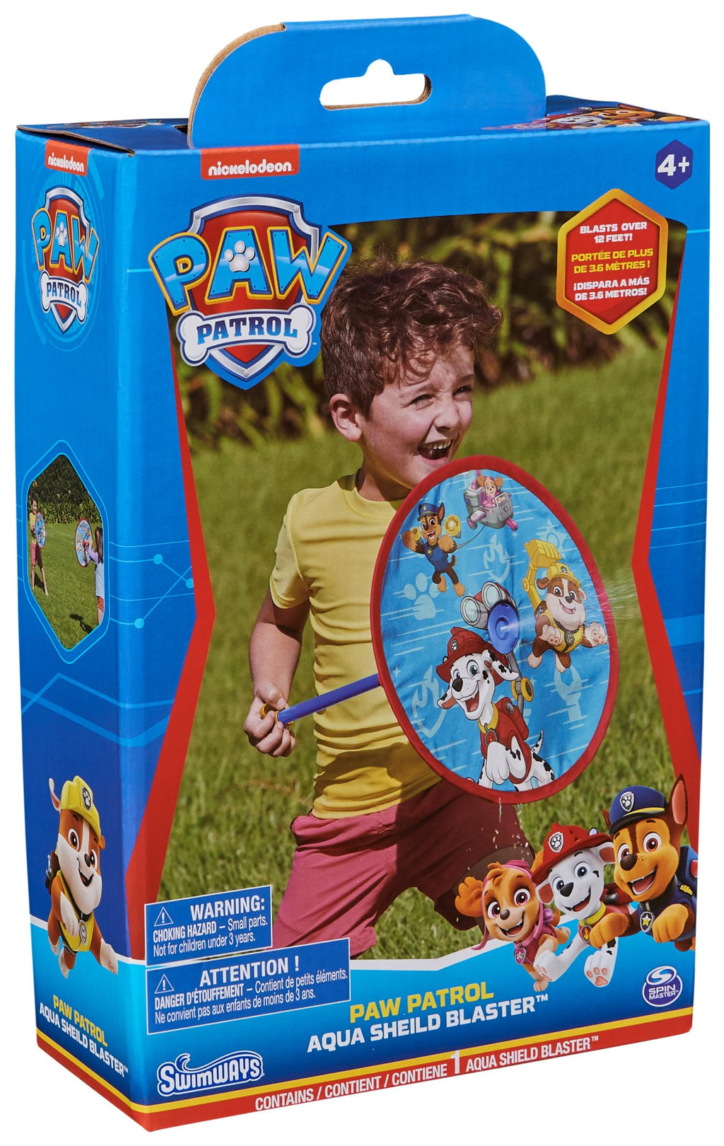 SwimWays Paw Patrol Aqua Shield Blaster – Water Gun with Shield, Shoots Up to 12 Feet, Pool Toy for Ages 4+