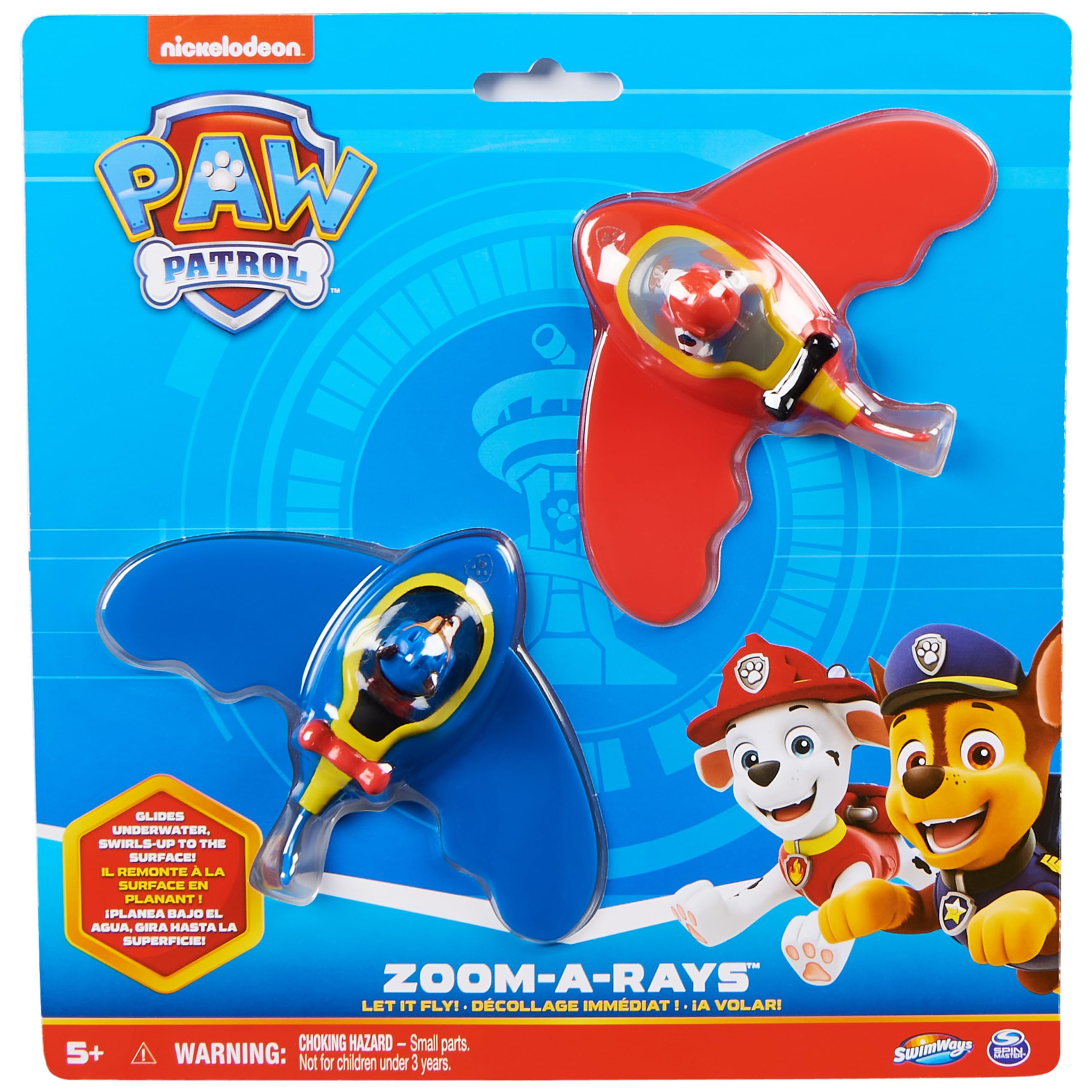 SwimWays PAW Patrol Zoom-A-Rays Water Toys – 2-Pack with Chase and Marshall