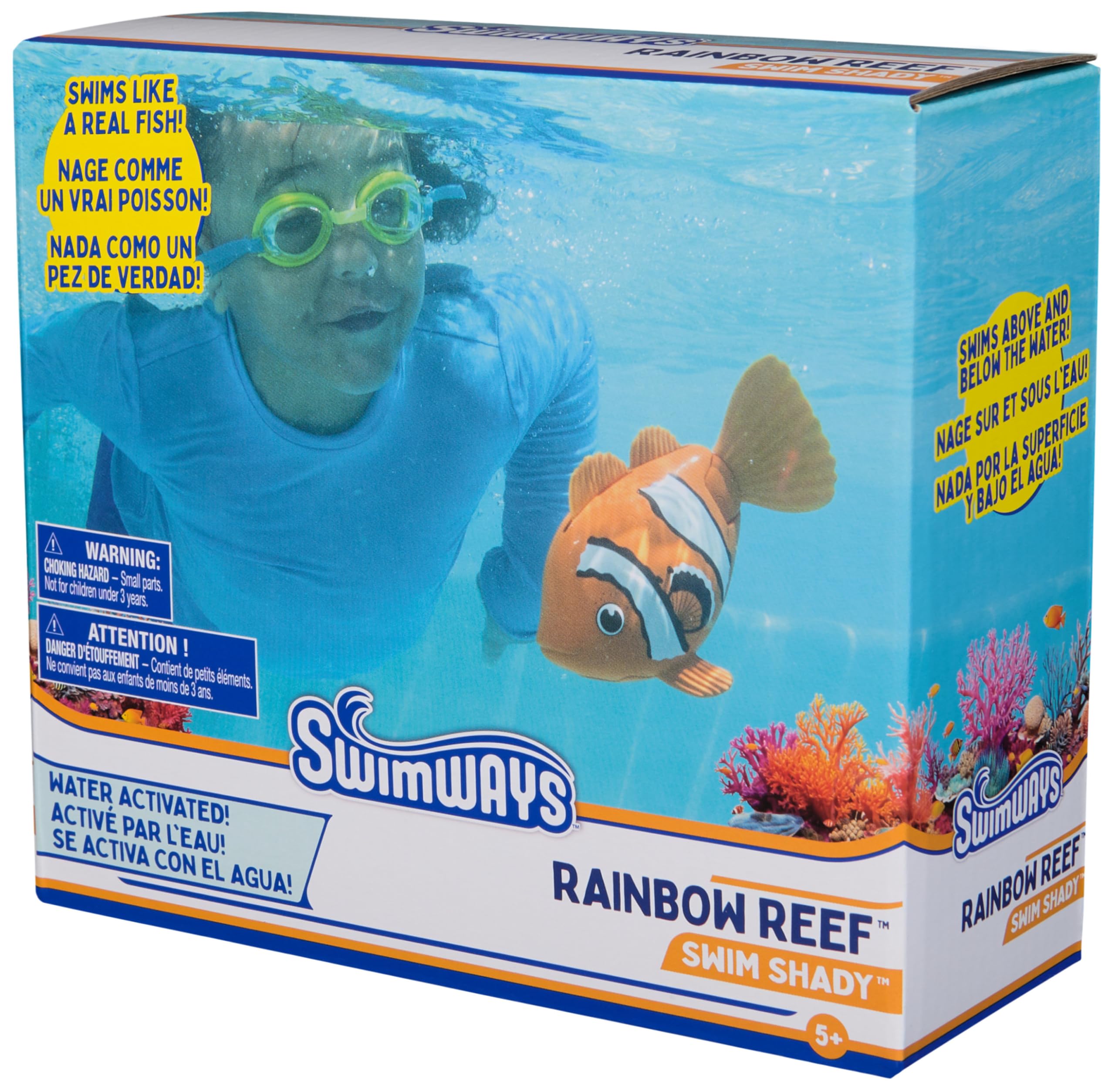 SwimWays Rainbow Reef Swim Shady Water-Activated Pool Toy for Kids Ages 5+
