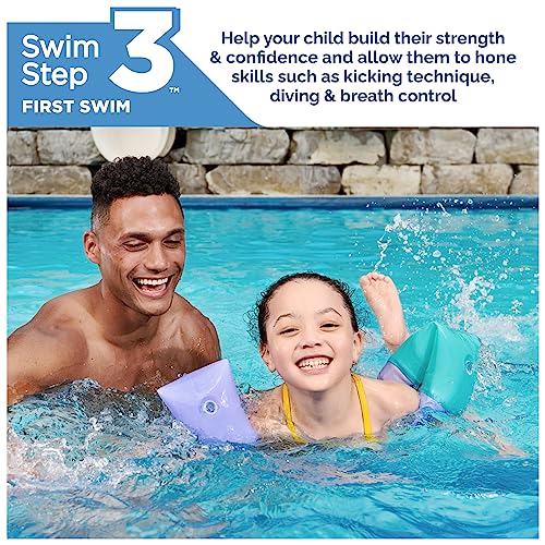 SwimWays Soft Swimmies Toddler Floaties - Purple, Inflatable Arm Bands for Ages 3-5