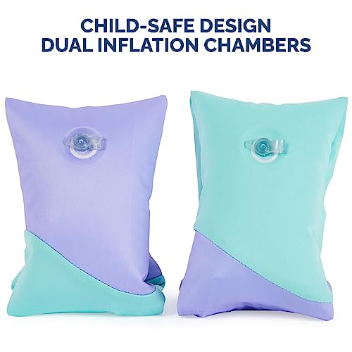 SwimWays Soft Swimmies Toddler Floaties - Purple, Inflatable Arm Bands for Ages 3-5