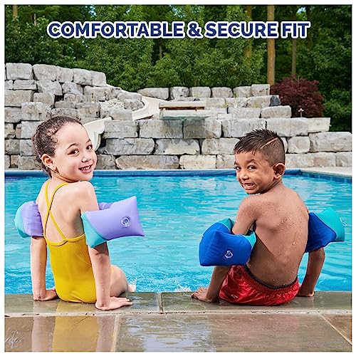 SwimWays Soft Swimmies Toddler Floaties - Purple, Inflatable Arm Bands for Ages 3-5