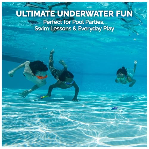 SwimWays Toypedo Bandits Dive Toys 4-Pack – Underwater Gliding Pool Toys for Kids Ages 5+