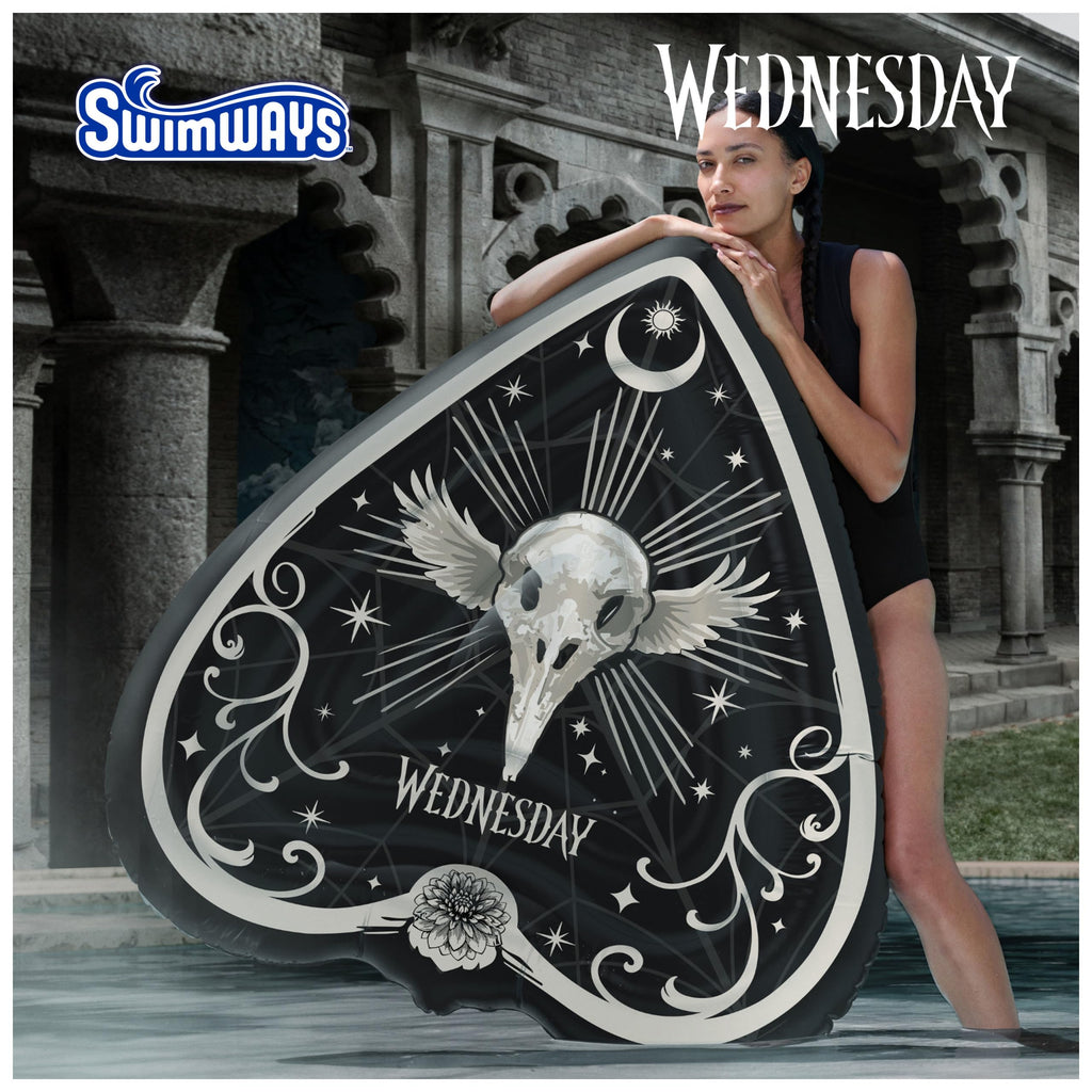 SwimWays Wednesday Oversized Pool Float for Teens – Spade-Shaped Inflatable Lounger