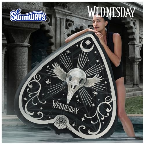 SwimWays Wednesday Oversized Pool Float for Teens – Spade-Shaped Inflatable Lounger