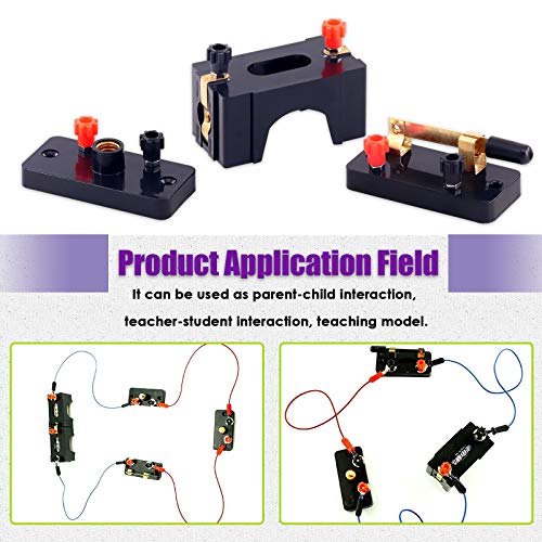 Swpeet 22-Piece Basic Circuit Kit for Physics Experiments - Wires, Battery Holders, Switches, Bulb Holders & E10 Bulbs