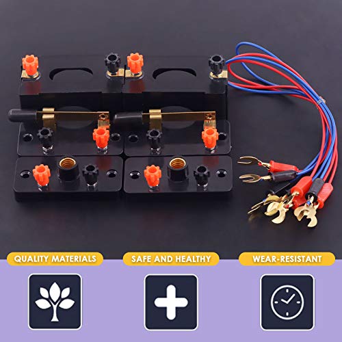 Swpeet 22-Piece Basic Circuit Kit for Physics Experiments - Wires, Battery Holders, Switches, Bulb Holders & E10 Bulbs