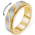 SYDNFZY Fidget Spinner Ring - 18K Gold Plated Stainless Steel Anxiety Relief Jewelry for Women and Men