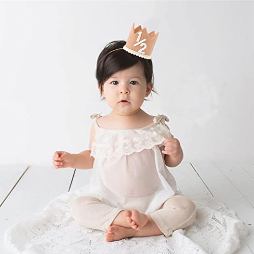 SYESQL Half Birthday Crown Hat - Colorful 1/2 Crown for Baby Girls & Boys