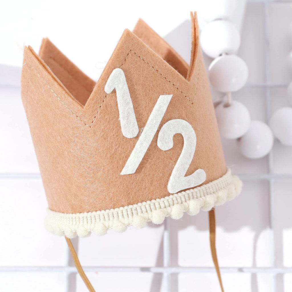 SYESQL Half Birthday Crown Hat - Colorful 1/2 Crown for Baby Girls & Boys