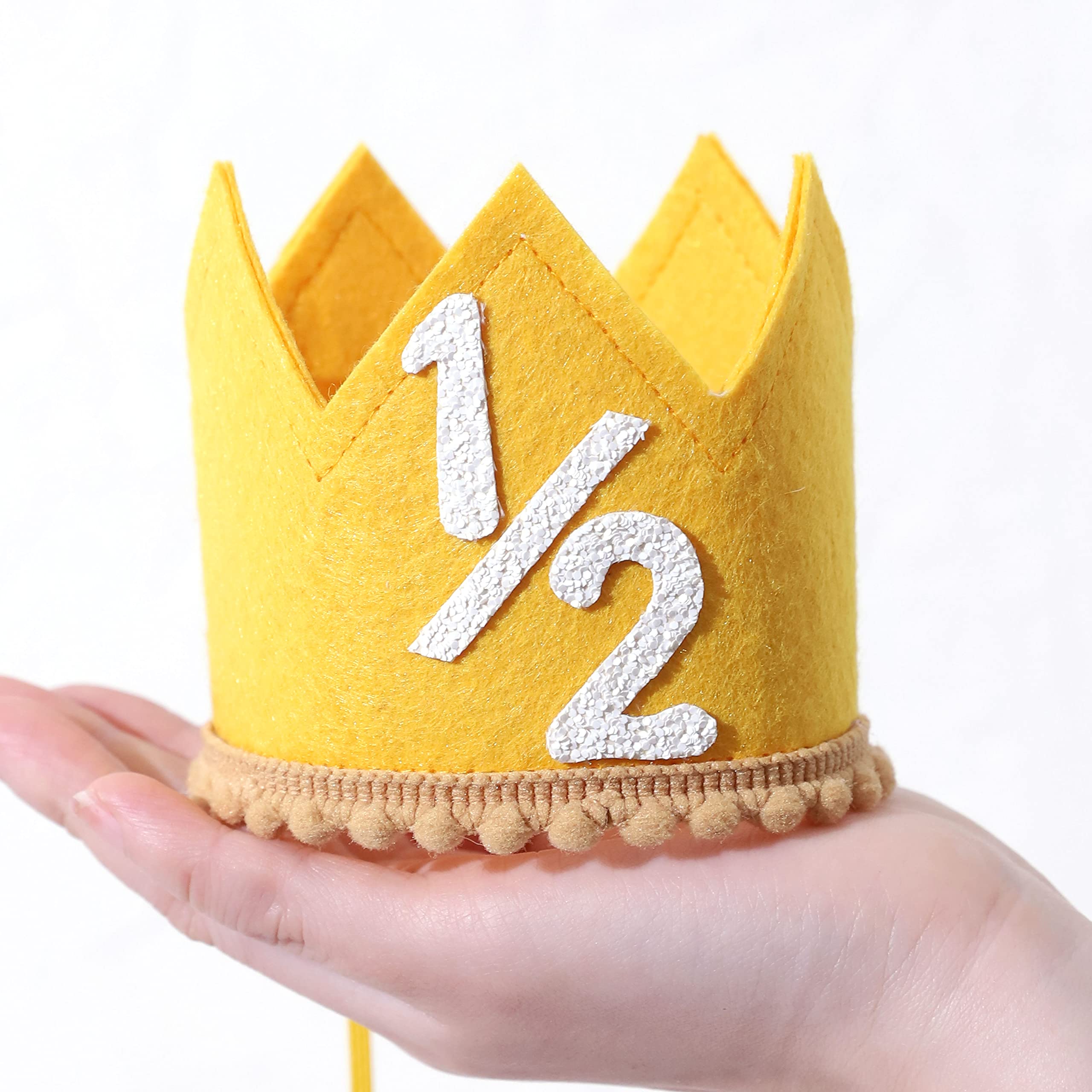 SYESQL Half Birthday Crown Hat for Baby Girls and Boys – Candy Color 1/2 Crown