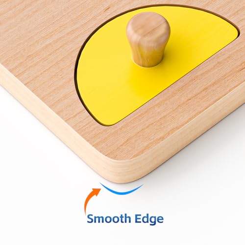 SYHLN Wooden Shape Peg Puzzles for Toddlers 1-3 | 12 Shapes & 6 Colors | Montessori Learning Toy