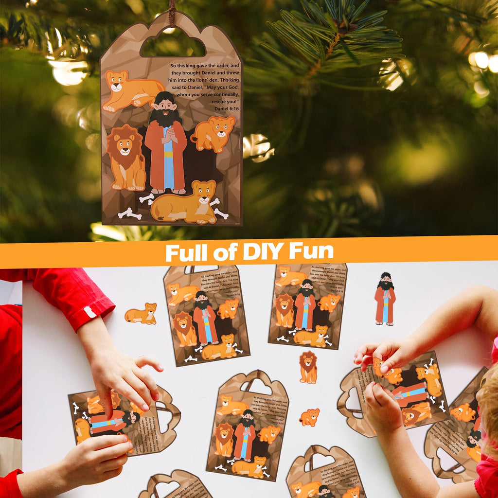 Syhood Daniel in the Lion's Den Craft Kit – 24 Sets for Bible Study, Sunday School & Religious Easter Activities