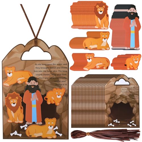 Syhood Daniel in the Lion's Den Craft Kit – 24 Sets for Bible Study, Sunday School & Religious Easter Activities