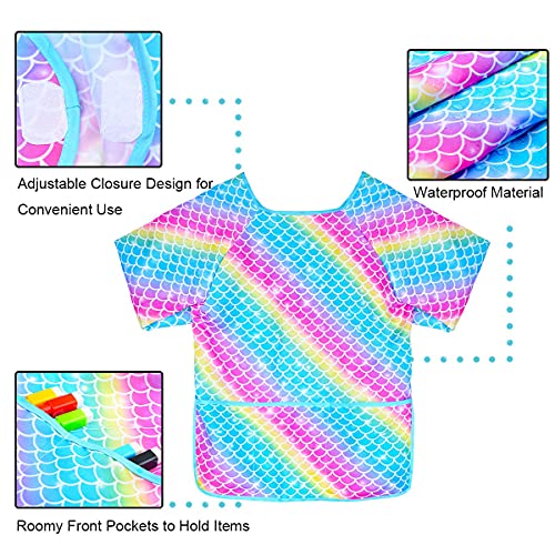 Sylfairy Kids Art Smock – Waterproof Toddler Painting Apron with Pockets, Ages 2-7