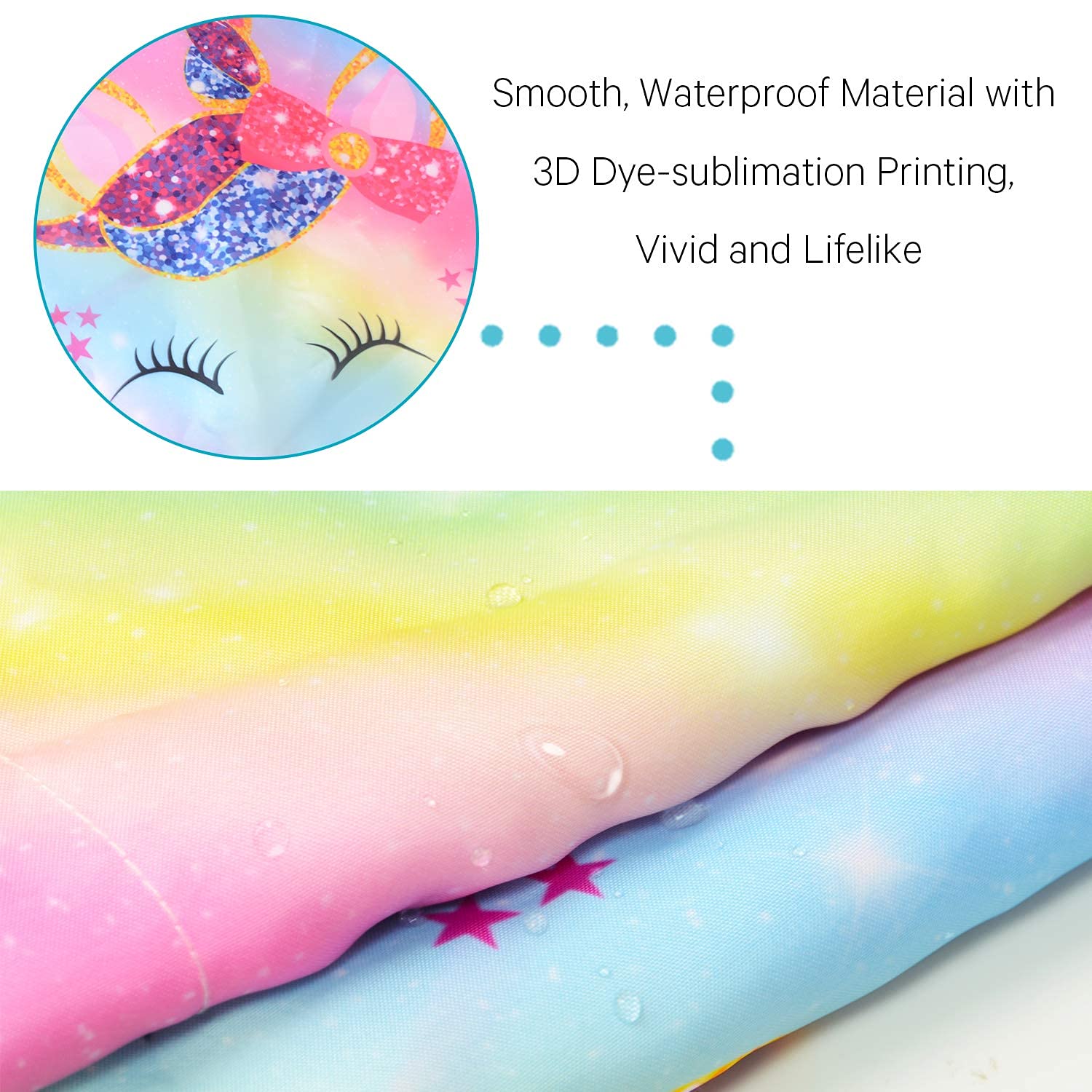 Sylfairy Kids Painting Smock – Waterproof Rainbow Unicorn Apron with Pockets for Ages 2-7