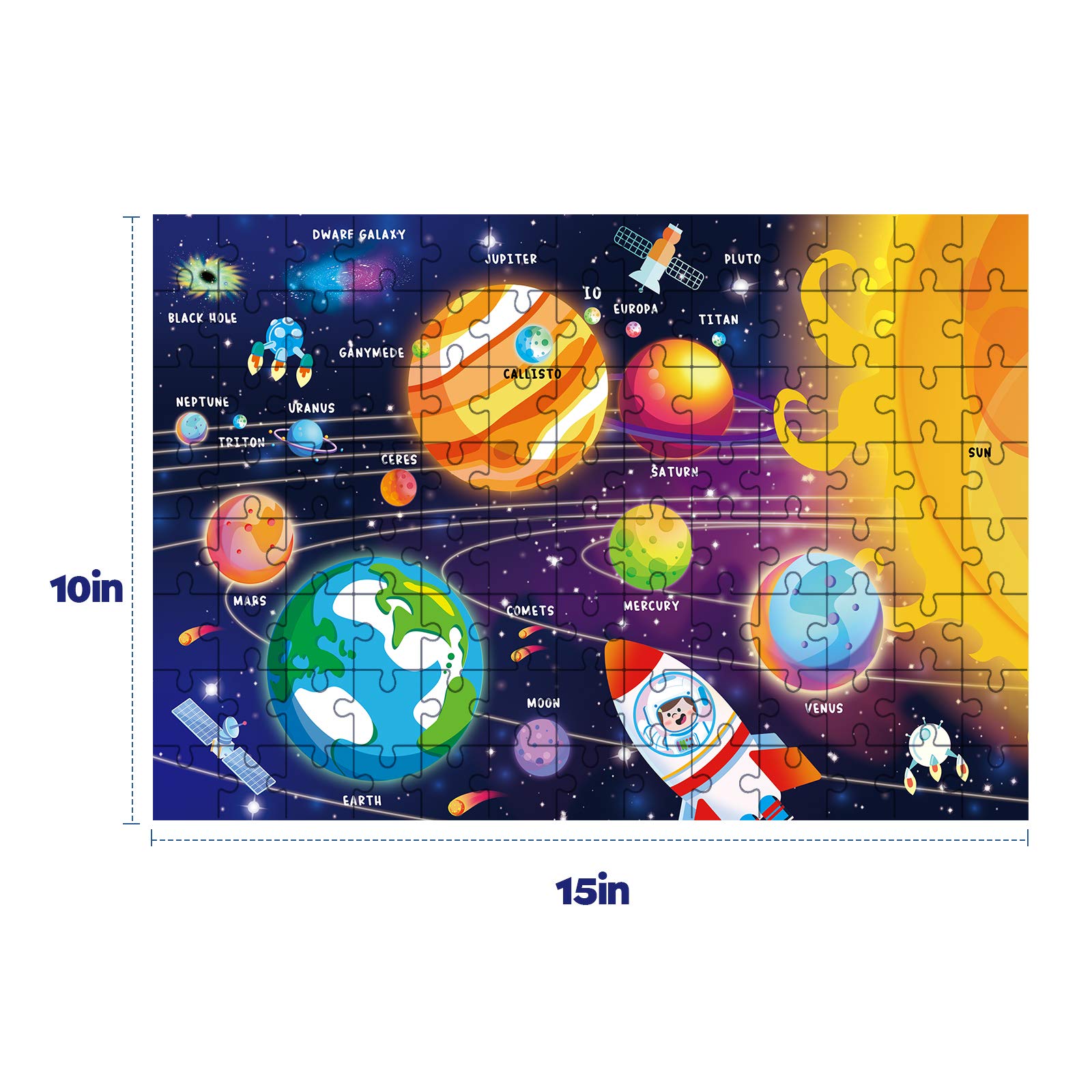 SYNARRY Space Puzzle for Kids Ages 4-8 – 104-Piece Solar System Jigsaw, Educational Toy for Boys & Girls