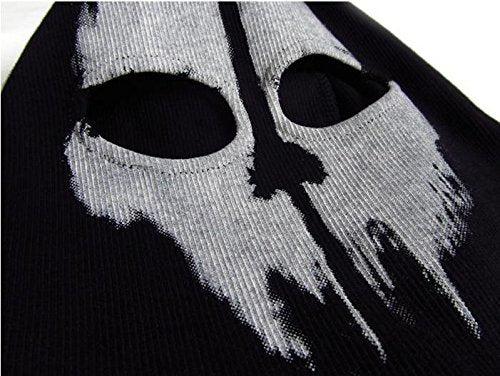 SzBlaZe Unisex Ghost Print Stocking Balaclava – 95% Cotton 5% Spandex for War Games, Halloween & Cosplay