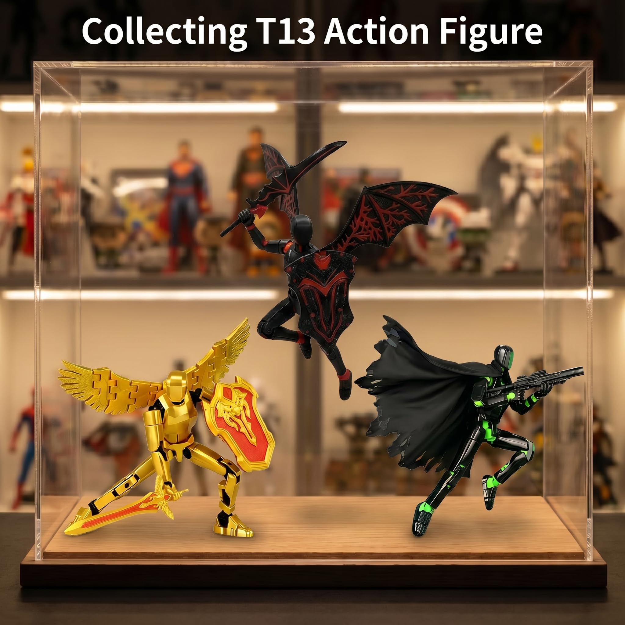 T13 3D Printed Action Figure - Assembled Titan 13 Figure with Wings, Weapons, and Poses