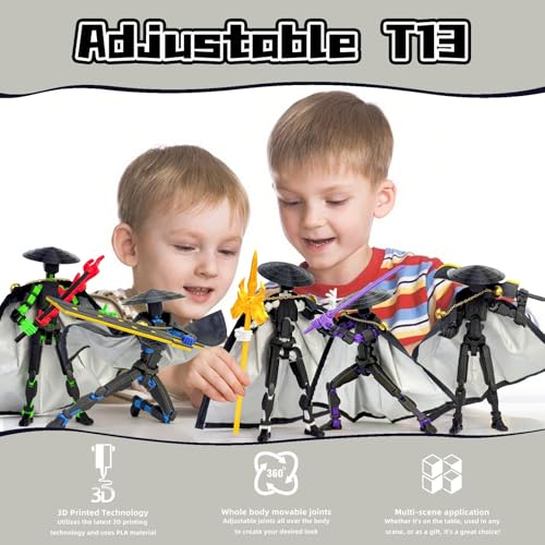 T13 Action Figure (5.2 Inch) – 3D Printed Robo 13 by Sooza, Fully Jointed with Weapons and Hands