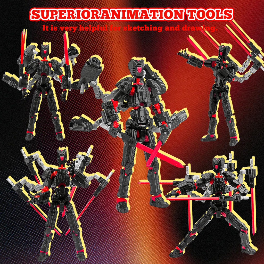 T13 Action Figure (5.5 Inch, Black Red) – Assembled 3D Printed Collectible by Soozafone