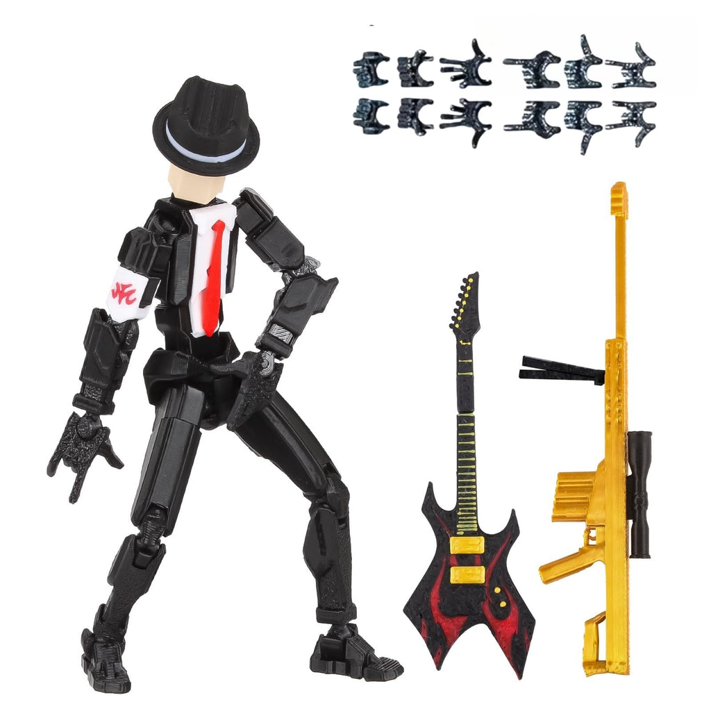 T13 Action Figure Pre-Assembled 5.4 Inch Fully Articulated Titan 13 Model with Sniper Rifle and Guitar - SENROELECTRONAGE