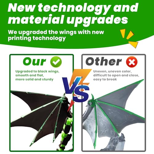 T13 Action Figure Set - Pre-Assembled Articulated Robot with Demon Wings & Weapons (Green Black)