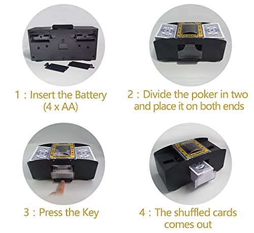 TAAVOP Automatic Card Shuffler – Battery-Powered for 1-2 Decks, Works with Poker, UNO, and More