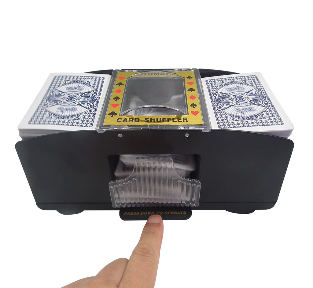 TAAVOP Automatic Card Shuffler – Battery-Powered for 1-2 Decks, Works with Poker, UNO, and More