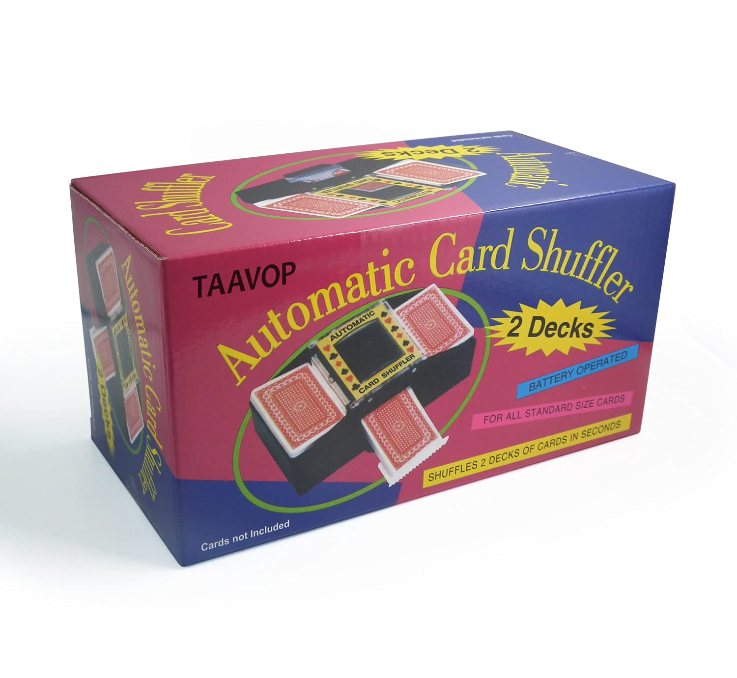 TAAVOP Automatic Card Shuffler – Battery-Powered for 1-2 Decks, Works with Poker, UNO, and More