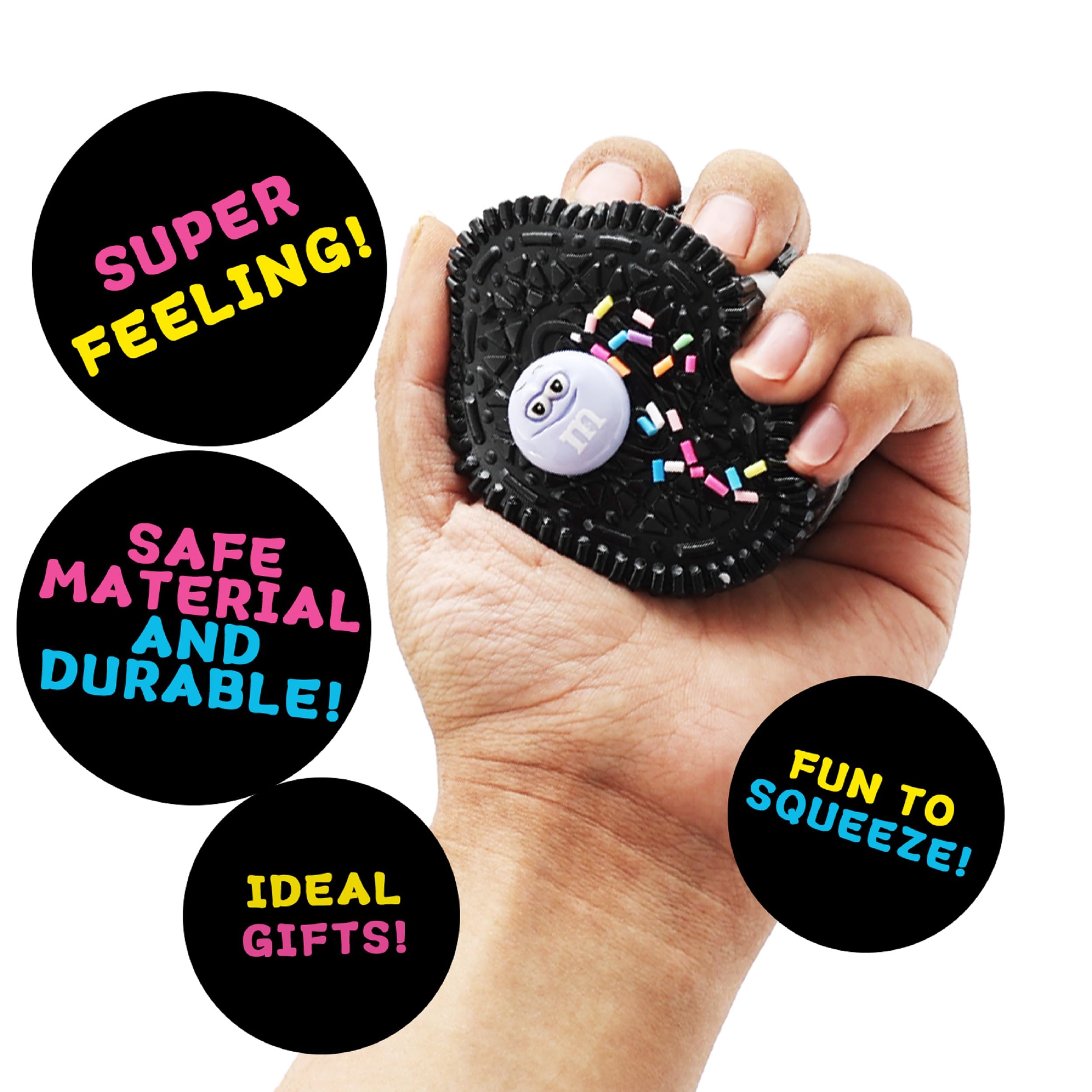 Taba Squishy Biscuit Toys 2-Pack – Sensory Fidget Stress Relief Squeeze Toy for Adults, Random Colors