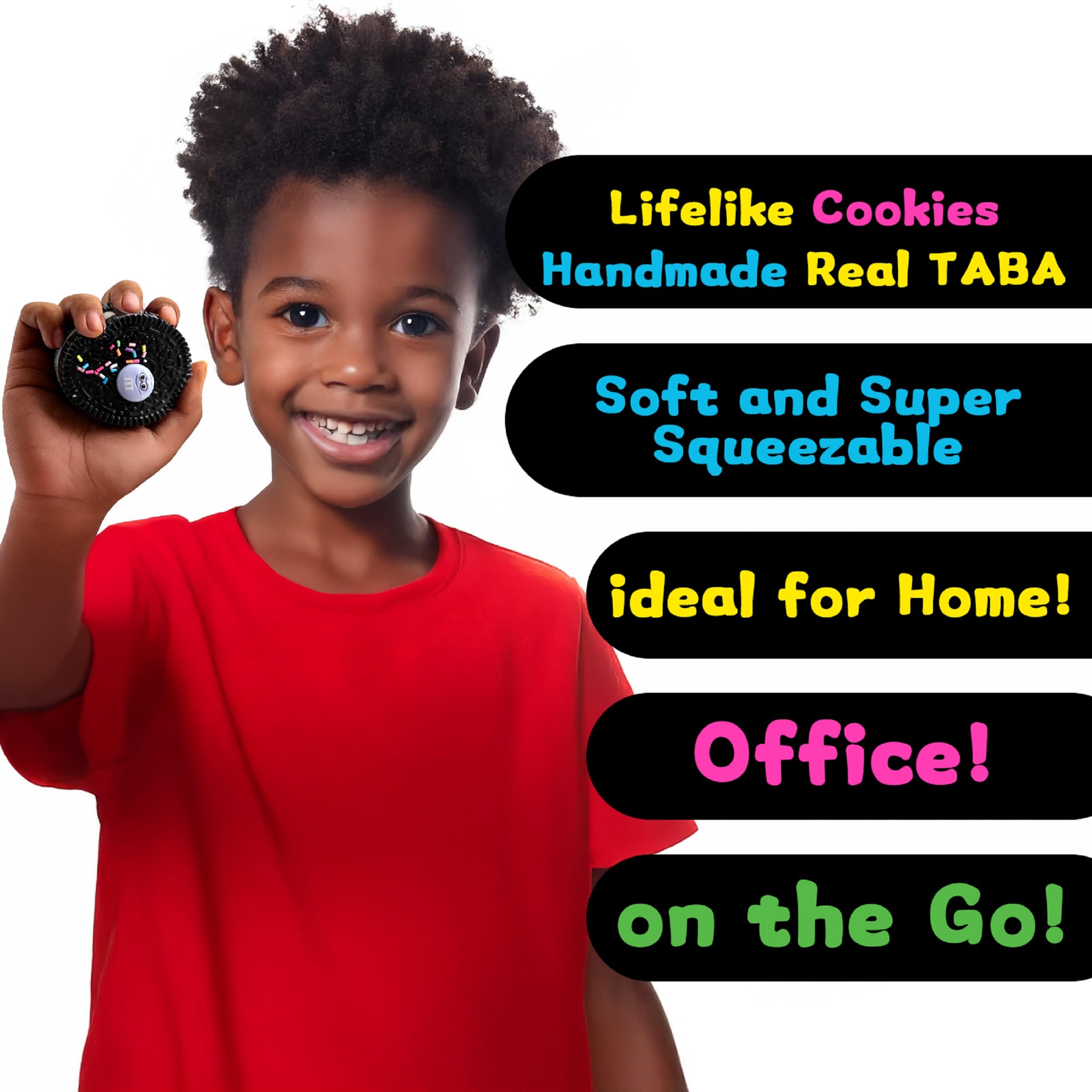 Taba Squishy Biscuit Toys 2-Pack – Sensory Fidget Stress Relief Squeeze Toy for Adults, Random Colors